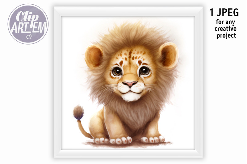 cute-little-lion-image-for-wall-decor-illustration