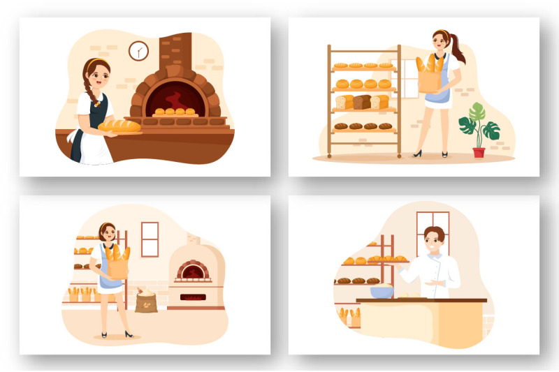 12-bread-mill-vector-illustration