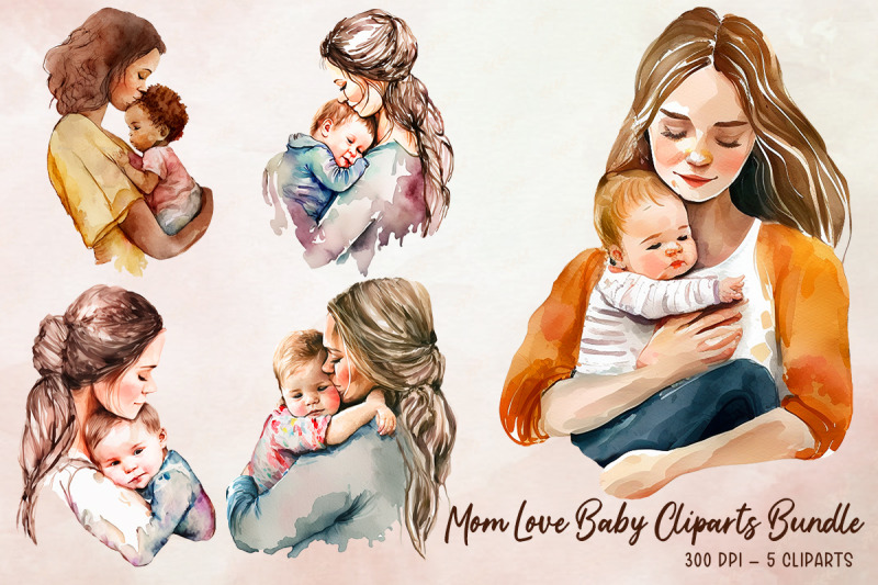 mom-love-baby-cliparts-bundle