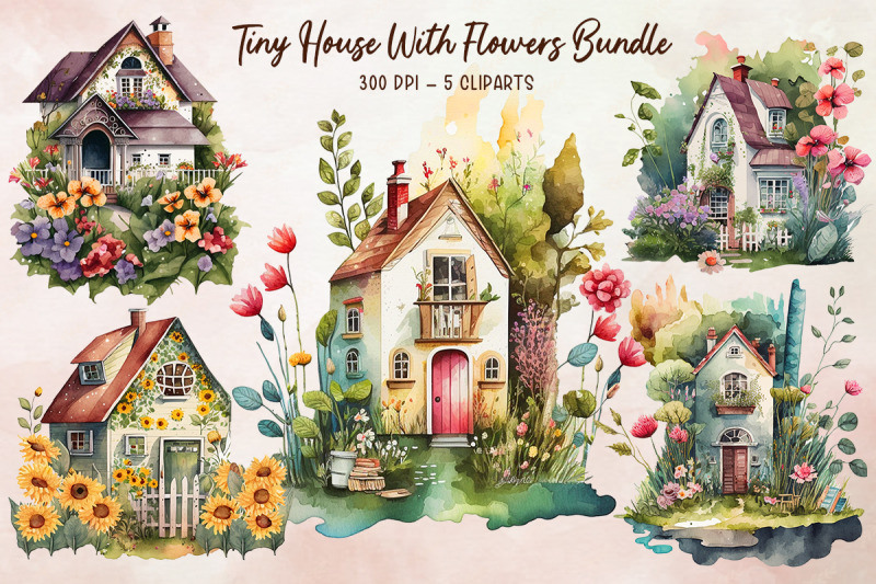 tiny-house-with-flowers-bundle