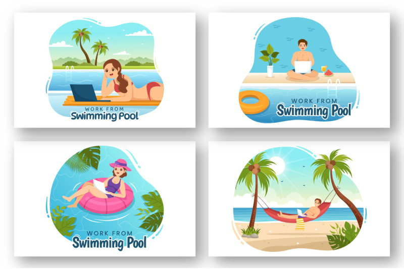 12-work-from-swimming-pool-illustration