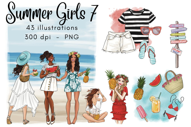 summer-girls-7-fashion-clipart-set