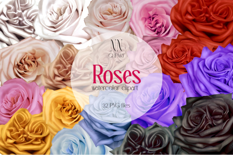 wedding-watercolor-rose-clipart-wedding-roses-flower