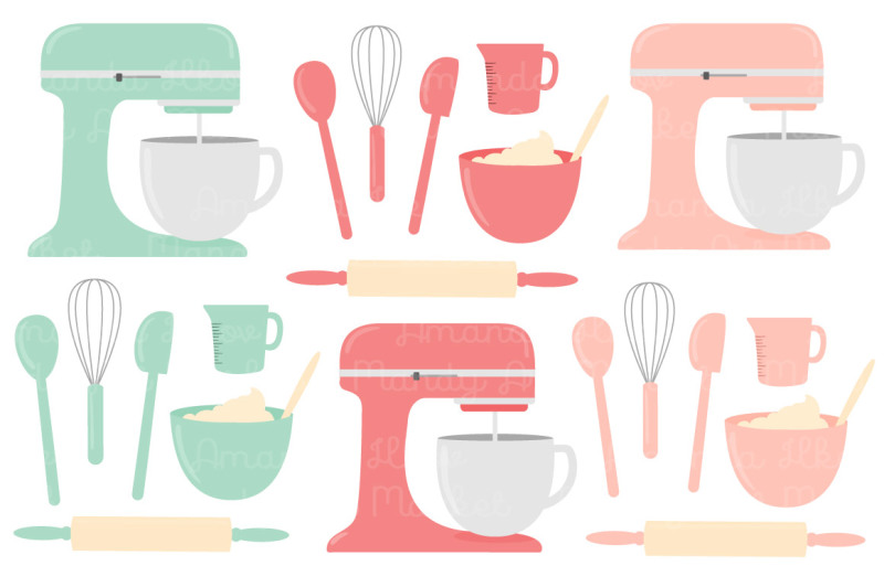 vector-baking-clipart-in-mint-and-coral