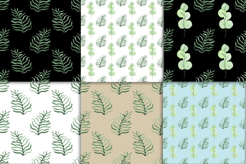 watercolor-leaves-green-pattern-seamless