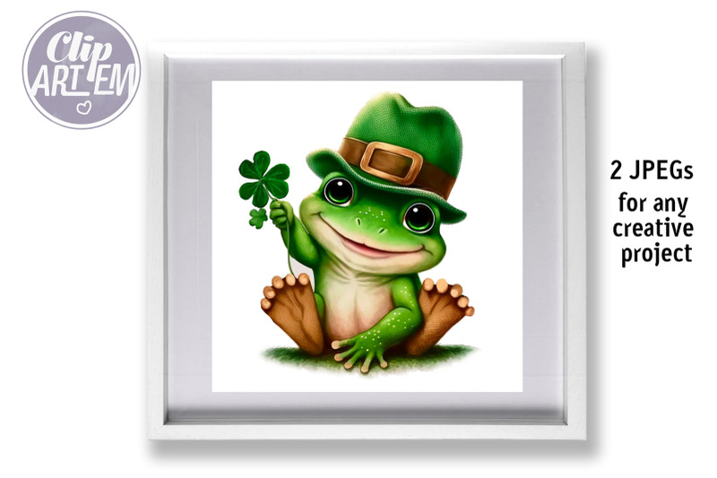 cute-saint-patrick-frog-watercolor-decor-images-set-2-jpeg-files