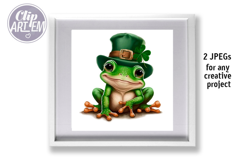 cute-saint-patrick-frog-watercolor-decor-images-set-2-jpeg-files