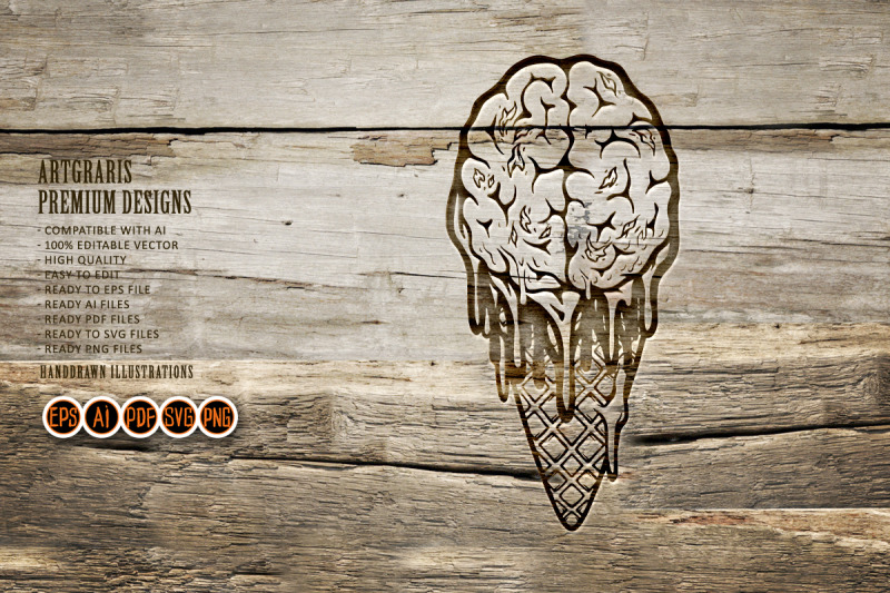 scary-ice-cream-cone-zombie-brain-silhouette