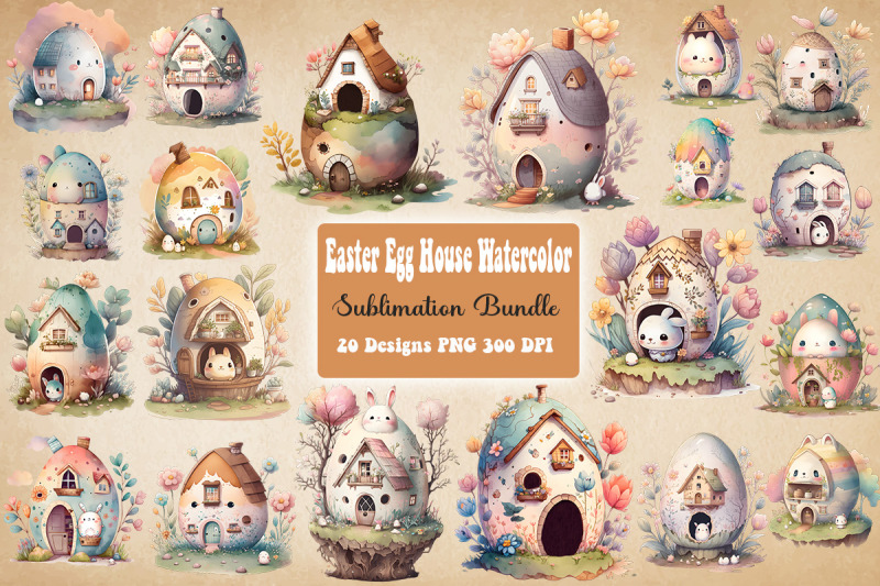 easter-egg-house-watercolor-bundle