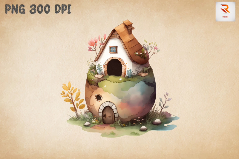 watercolor-cute-easter-egg-house-3