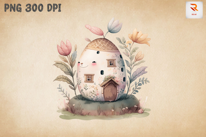 watercolor-cute-easter-egg-house-6