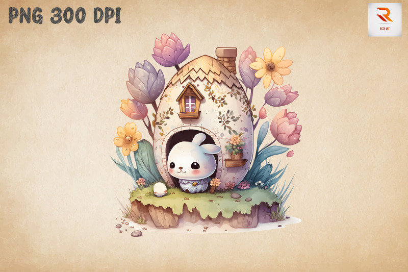 watercolor-cute-easter-egg-house-9