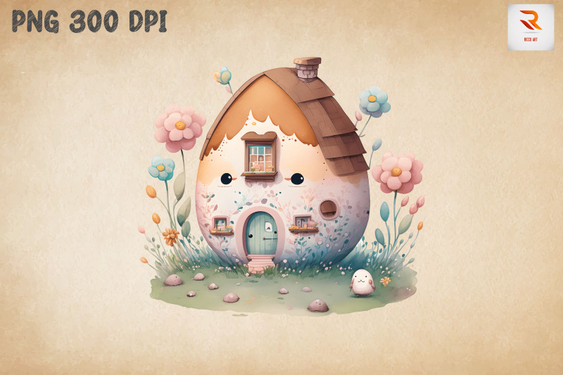 watercolor-cute-easter-egg-house-14