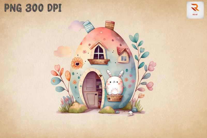 watercolor-cute-easter-egg-house-15