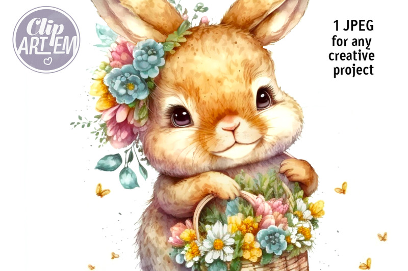 bunny-with-basket-full-of-flowers-watercolor-clip-art-jpeg-image