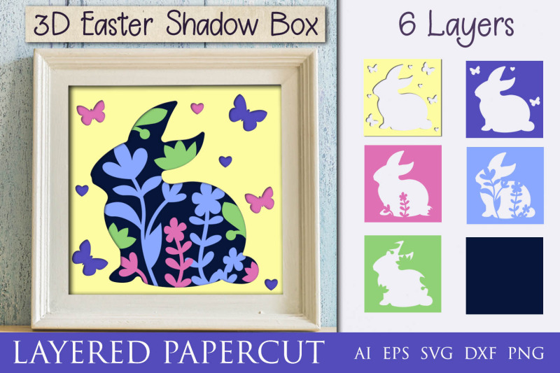 easter-shadow-box-svg-layered-papercut-bunny