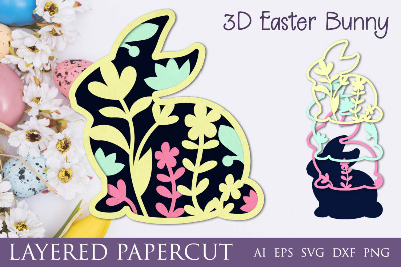 3d-easter-bunny-svg-layered-papercut-template