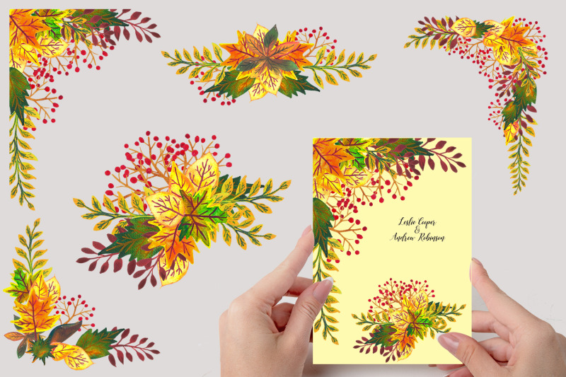 autumn-leaves-watercolor-compositions