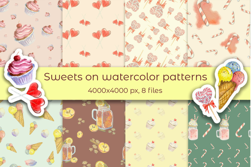 sweets-on-watercolor-patterns