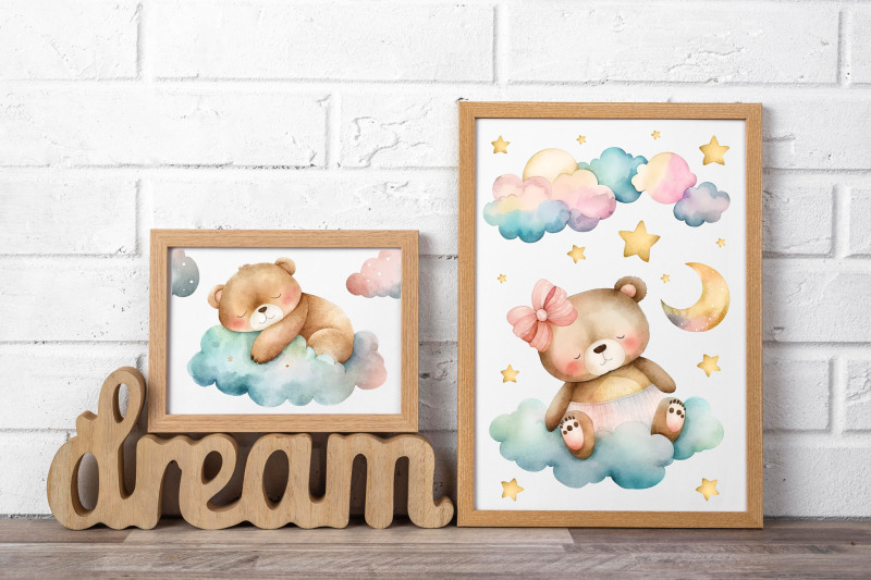 watercolor-cute-sleepy-bears