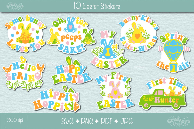 easter-stickers-bundle-svg-kids-sticker-png-groovy-retro-sticker-she
