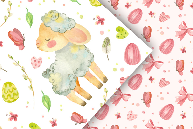 easter-seamless-patterns-with-cute-sheep-and-easter-decor