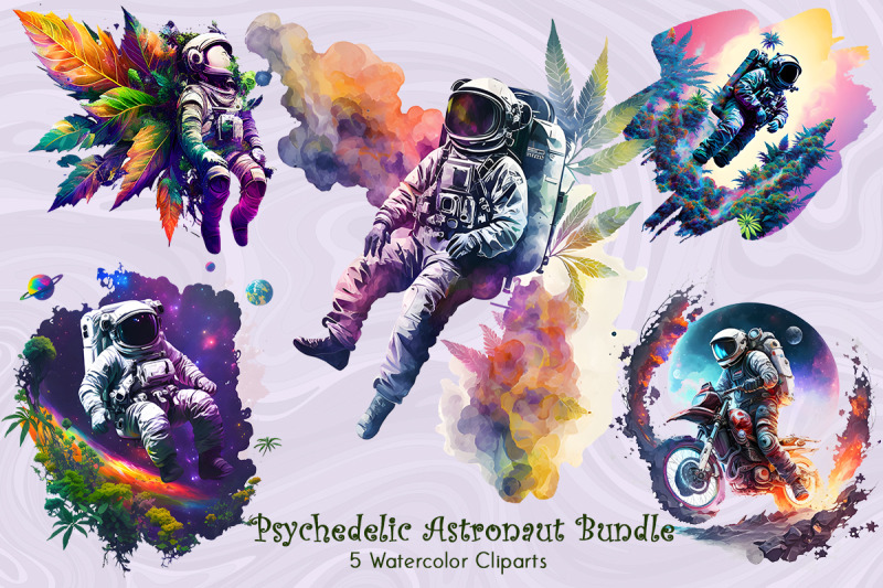 watercolor-psychedelic-astronaut-bundle