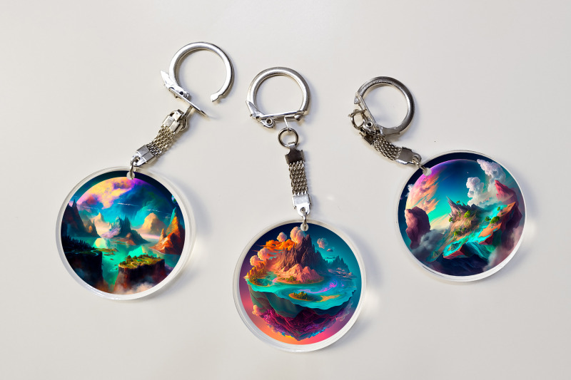 fairy-landscape-bundle-keychain-sublimation-png-design