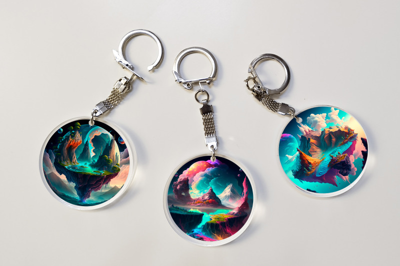 fairy-landscape-bundle-keychain-sublimation-png-design