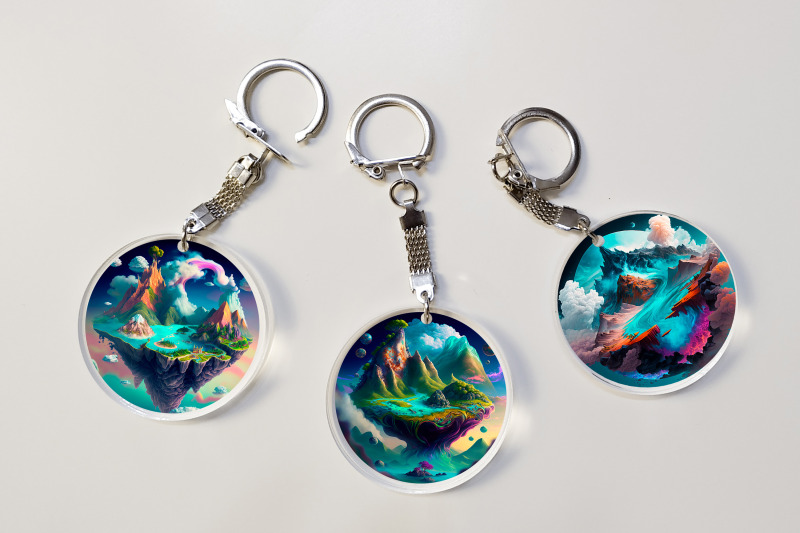 fairy-landscape-bundle-keychain-sublimation-png-design