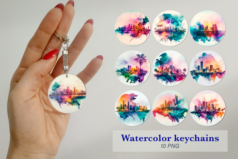 watercolor-keychain-sublimation-bundle-rainbow-keychain-png