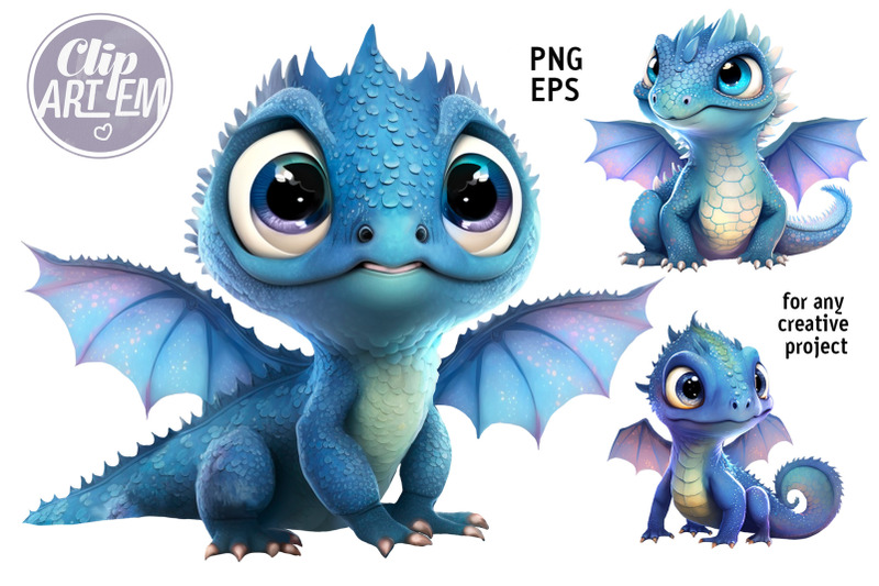 blue-dragons-clip-art-image-vector-illustration