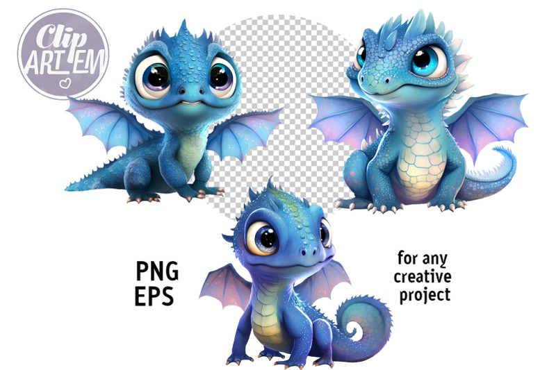 blue-dragons-clip-art-image-vector-illustration