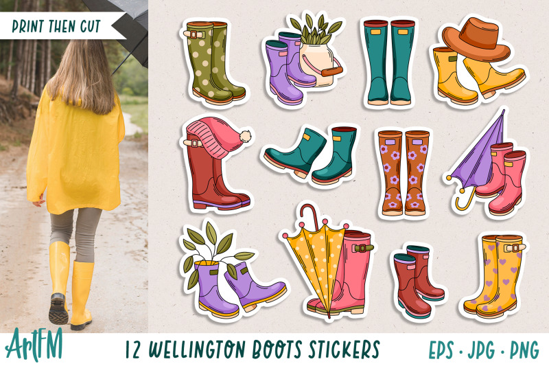 rain-boots-stickers-wellington-boots-wellies-png