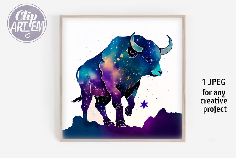 the-invincible-taurus-digital-print-wall-art-bull-zodiac-sign-jpeg