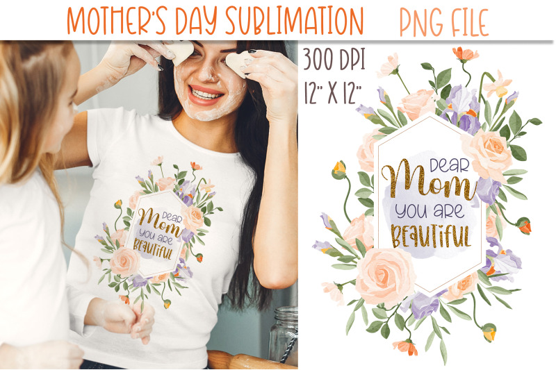mothers-day-glitter-sublimation-spring-floral-frame