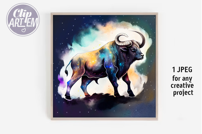 bull-taurus-painting-digital-print-wall-art-zodiac-sign-decor-jpeg