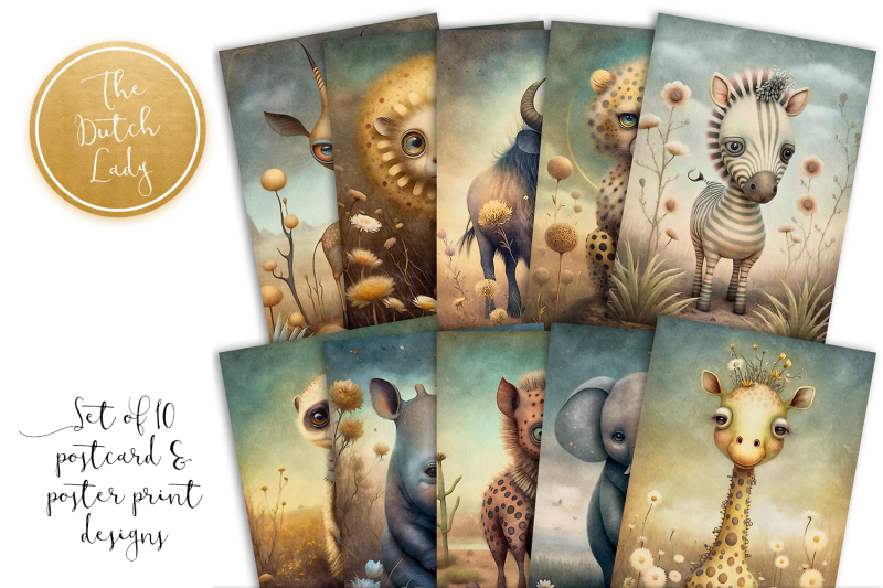 cute-savanna-animals-postcards-amp-prints