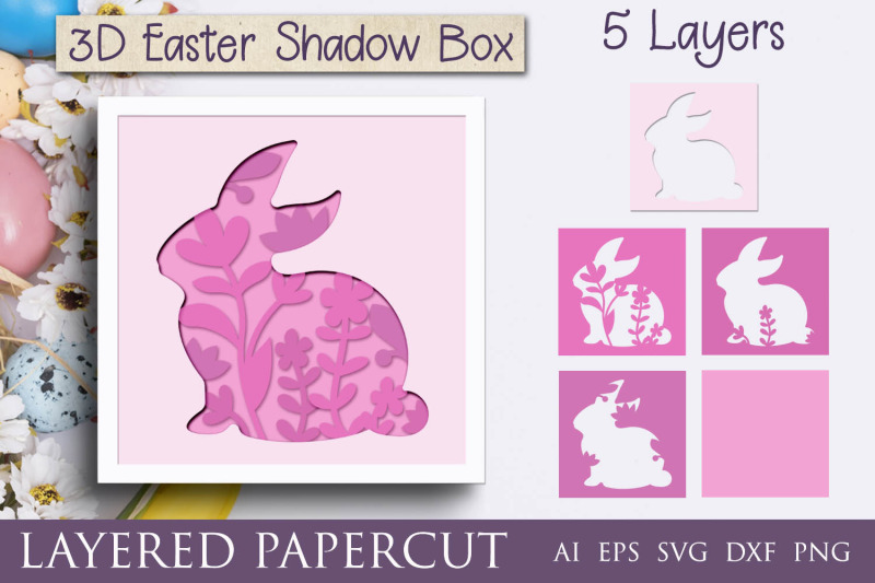 3d-easter-bunny-shadow-box-svg-template