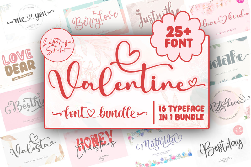 valentine-font-bundle