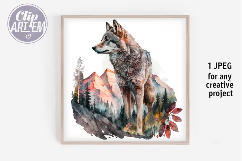 wolf-mountains-printable-jpeg-image-watercolor-wall-decor