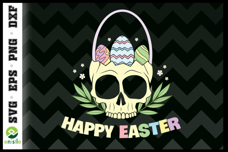 happy-easter-skull-basket-easter-eggs