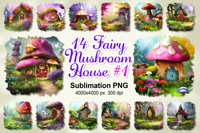 watercolor-fairy-mushroom-house-in-mystery-forest-1