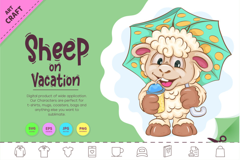 cartoon-sheep-on-vacation-clipart