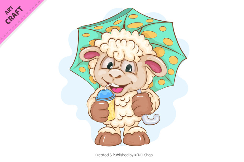 cartoon-sheep-on-vacation-clipart