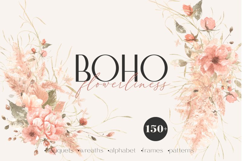 boho-flowerliness-watercolor-flowers