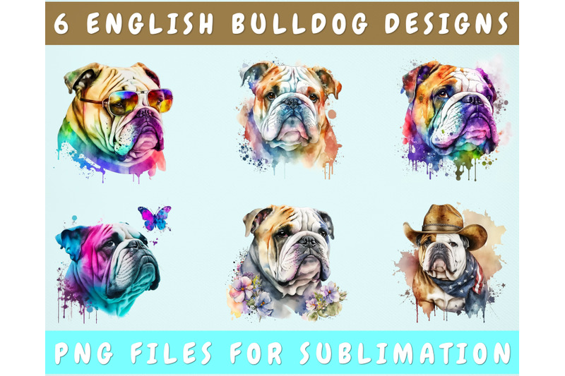 english-bulldog-sublimation-designs-bundle-6-clipart-designs