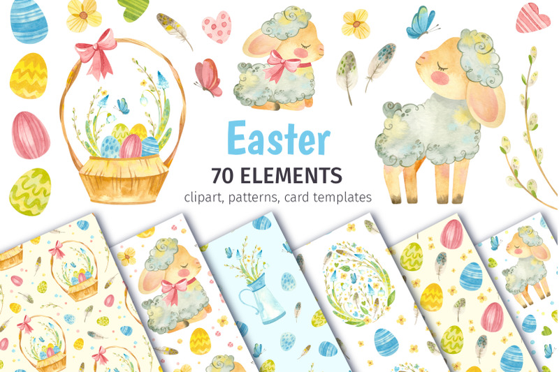 easter-clipart-patterns-card-templates-with-cute-sheep-easter-eggs