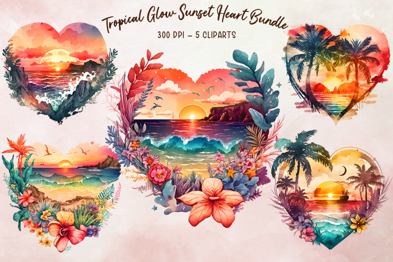 tropical-glow-sunset-heart-bundle