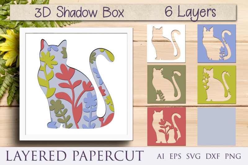 cat-layered-papercut-animal-shadow-box